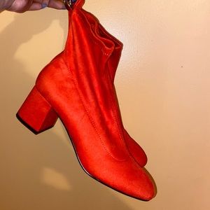 Orange Topshop sock booties